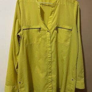 Calvin Klein Women's Yellow Button-Up Jacket